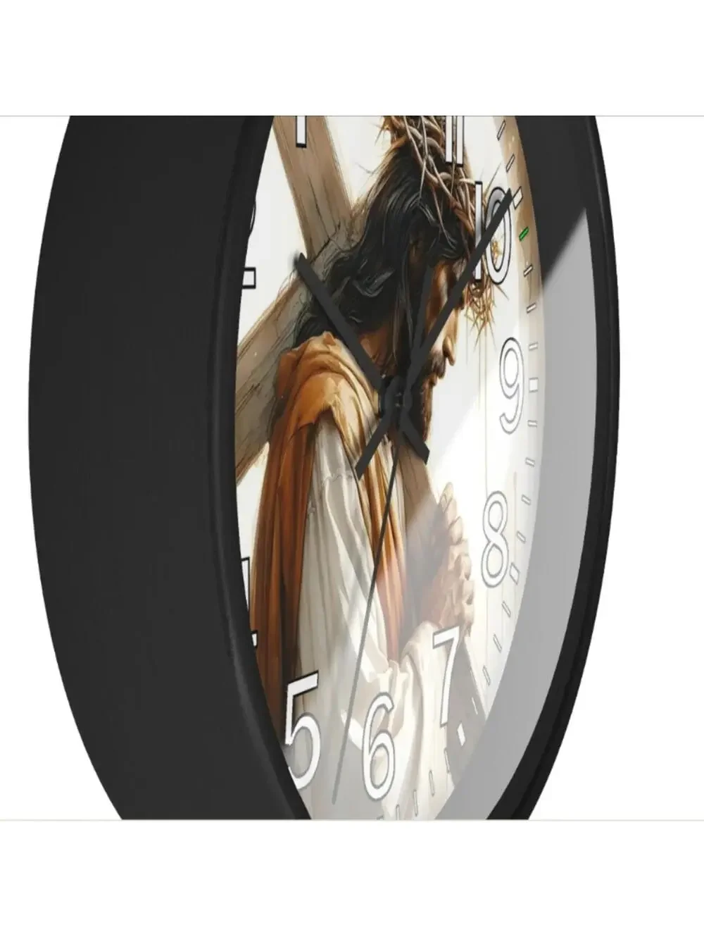 REVERSE TICKING CLOCK Jesus Christ Glow In The Dark Wall Clock New!